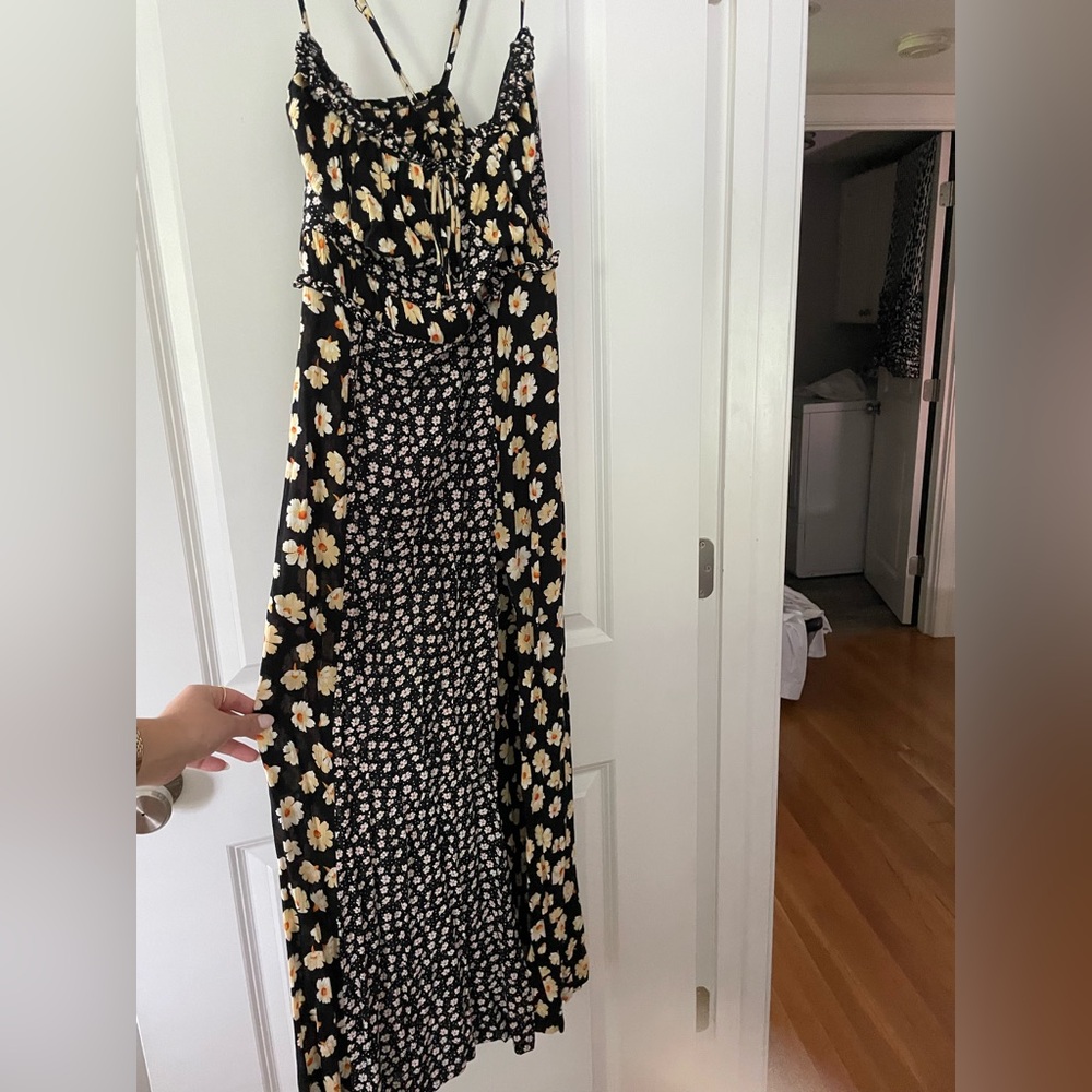 Free People Black Tigerlily Floral Midi Dress - Picture 2 of 3